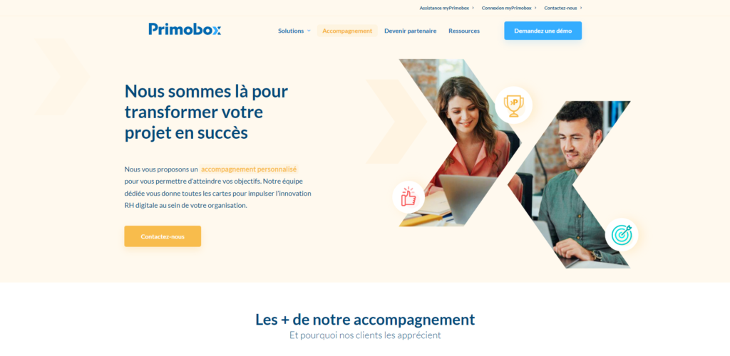 Page accompagnement du site Primobox